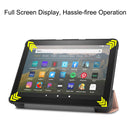 For Kindle Fire HD 8 (2020) Custer Pattern Pure Color Horizontal Flip Leather Case with Three-folding Holder & Wake-up / Sleep Function(Rose Gold)