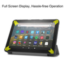 For Kindle Fire HD 8 (2020) Custer Pattern Pure Color Horizontal Flip Leather Case with Three-folding Holder & Wake-up / Sleep Function(Grey)