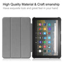 For Kindle Fire HD 8 (2020) Custer Pattern Pure Color Horizontal Flip Leather Case with Three-folding Holder & Wake-up / Sleep Function(Grey)