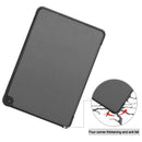 For Kindle Fire HD 8 (2020) Custer Pattern Pure Color Horizontal Flip Leather Case with Three-folding Holder & Wake-up / Sleep Function(Grey)