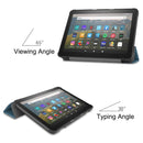 For Kindle Fire HD 8 (2020) Custer Pattern Pure Color Horizontal Flip Leather Case with Three-folding Holder & Wake-up / Sleep Function(Green)