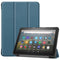 For Kindle Fire HD 8 (2020) Custer Pattern Pure Color Horizontal Flip Leather Case with Three-folding Holder & Wake-up / Sleep Function(Green)
