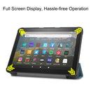 For Kindle Fire HD 8 (2020) Custer Pattern Pure Color Horizontal Flip Leather Case with Three-folding Holder & Wake-up / Sleep Function(Green)