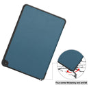 For Kindle Fire HD 8 (2020) Custer Pattern Pure Color Horizontal Flip Leather Case with Three-folding Holder & Wake-up / Sleep Function(Green)