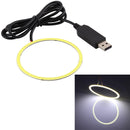100mm 4W USB Angel Eyes Circles Car Headlight White Light COB LED Lights for Vehicles, Line Length: 95cm(White Light)