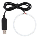 100mm 4W USB Angel Eyes Circles Car Headlight White Light COB LED Lights for Vehicles, Line Length: 95cm(White Light)
