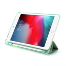 For iPad Mini 4 Airbag Horizontal Flip Leather Case with Three-fold Holder(Mint Green)