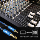 EMK 3.5mm Jack Male to 6.35mm Jack Male Gold Plated Connector Nylon Braid AUX Cable for Computer / X-BOX / PS3 / CD / DVD, Cable Length:1.5m(Dark Blue)