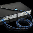 EMK 3.5mm Jack Male to 2 x RCA Male Gold Plated Connector Speaker Audio Cable, Cable Length:3m(Dark Blue)