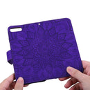For Huawei Nova 5T / Honor 20 Embossed Sunflower Pattern Horizontal Flip PU Leather Case with Holder & Card Slots & Wallet & Lanyard(Purple)