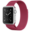 For Apple Watch Series 7 41mm / 6 & SE & 5 & 4 40mm / 3 & 2 & 1 38mm Milanese Loop Magnetic Stainless Steel Watch Band(Tea Red)