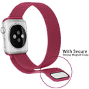 For Apple Watch Series 7 41mm / 6 & SE & 5 & 4 40mm / 3 & 2 & 1 38mm Milanese Loop Magnetic Stainless Steel Watch Band(Tea Red)