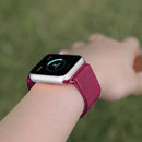 For Apple Watch Series 7 41mm / 6 & SE & 5 & 4 40mm / 3 & 2 & 1 38mm Milanese Loop Magnetic Stainless Steel Watch Band(Tea Red)