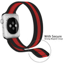 For Apple Watch Series 7 41mm / 6 & SE & 5 & 4 40mm / 3 & 2 & 1 38mm Milanese Loop Magnetic Stainless Steel Watch Band(Black Red)