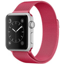 For Apple Watch Series 7 41mm / 6 & SE & 5 & 4 40mm / 3 & 2 & 1 38mm Milanese Loop Magnetic Stainless Steel Watch Band(Bright Pink)