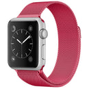 For Apple Watch Series 7 41mm / 6 & SE & 5 & 4 40mm / 3 & 2 & 1 38mm Milanese Loop Magnetic Stainless Steel Watch Band(Bright Pink)