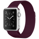 For Apple Watch Series 7 45mm / 6 & SE & 5 & 4 44mm / 3 & 2 & 1 42mm Milanese Loop Magnetic Stainless Steel Watch Band(Wine Red)