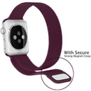 For Apple Watch Series 7 45mm / 6 & SE & 5 & 4 44mm / 3 & 2 & 1 42mm Milanese Loop Magnetic Stainless Steel Watch Band(Wine Red)