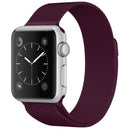 For Apple Watch Series 7 45mm / 6 & SE & 5 & 4 44mm / 3 & 2 & 1 42mm Milanese Loop Magnetic Stainless Steel Watch Band(Wine Red)