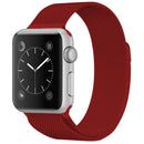 For Apple Watch Series 7 45mm / 6 & SE & 5 & 4 44mm / 3 & 2 & 1 42mm Milanese Loop Magnetic Stainless Steel Watch Band(Rose Red)