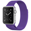 For Apple Watch Series 7 45mm / 6 & SE & 5 & 4 44mm / 3 & 2 & 1 42mm Milanese Loop Magnetic Stainless Steel Watch Band(Bright Purple)