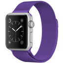 For Apple Watch Series 7 45mm / 6 & SE & 5 & 4 44mm / 3 & 2 & 1 42mm Milanese Loop Magnetic Stainless Steel Watch Band(Bright Purple)