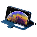 For iPhone XS / X Skin Feel Splicing Horizontal Flip Leather Case with Holder & Card Slots & Wallet & Photo Frame(Blue)