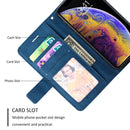 For iPhone XS / X Skin Feel Splicing Horizontal Flip Leather Case with Holder & Card Slots & Wallet & Photo Frame(Blue)