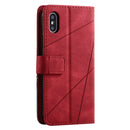 For iPhone XS / X Skin Feel Splicing Horizontal Flip Leather Case with Holder & Card Slots & Wallet & Photo Frame(Red)