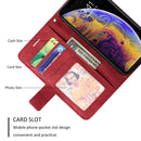 For iPhone XS / X Skin Feel Splicing Horizontal Flip Leather Case with Holder & Card Slots & Wallet & Photo Frame(Red)