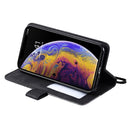 For iPhone XS / X Skin Feel Splicing Horizontal Flip Leather Case with Holder & Card Slots & Wallet & Photo Frame(Black)