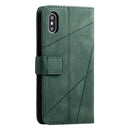 For iPhone XS / X Skin Feel Splicing Horizontal Flip Leather Case with Holder & Card Slots & Wallet & Photo Frame(Green)