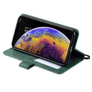 For iPhone XS / X Skin Feel Splicing Horizontal Flip Leather Case with Holder & Card Slots & Wallet & Photo Frame(Green)