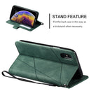 For iPhone XS / X Skin Feel Splicing Horizontal Flip Leather Case with Holder & Card Slots & Wallet & Photo Frame(Green)