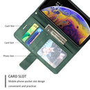 For iPhone XS / X Skin Feel Splicing Horizontal Flip Leather Case with Holder & Card Slots & Wallet & Photo Frame(Green)
