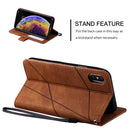For iPhone XS / X Skin Feel Splicing Horizontal Flip Leather Case with Holder & Card Slots & Wallet & Photo Frame(Brown)