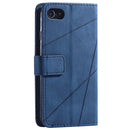 For iPhone SE 2022 / SE 2020 / 8 / 7 Skin Feel Splicing Horizontal Flip Leather Case with Holder & Card Slots & Wallet & Photo Frame(Blue)