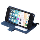 For iPhone SE 2022 / SE 2020 / 8 / 7 Skin Feel Splicing Horizontal Flip Leather Case with Holder & Card Slots & Wallet & Photo Frame(Blue)