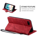 For iPhone SE 2022 / SE 2020 / 8 / 7 Skin Feel Splicing Horizontal Flip Leather Case with Holder & Card Slots & Wallet & Photo Frame(Red)