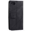 For iPhone SE 2022 / SE 2020 / 8 / 7 Skin Feel Splicing Horizontal Flip Leather Case with Holder & Card Slots & Wallet & Photo Frame(Black)
