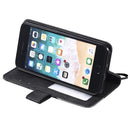 For iPhone SE 2022 / SE 2020 / 8 / 7 Skin Feel Splicing Horizontal Flip Leather Case with Holder & Card Slots & Wallet & Photo Frame(Black)