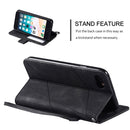 For iPhone SE 2022 / SE 2020 / 8 / 7 Skin Feel Splicing Horizontal Flip Leather Case with Holder & Card Slots & Wallet & Photo Frame(Black)