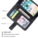 For iPhone SE 2022 / SE 2020 / 8 / 7 Skin Feel Splicing Horizontal Flip Leather Case with Holder & Card Slots & Wallet & Photo Frame(Black)