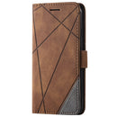 For iPhone SE 2022 / SE 2020 / 8 / 7 Skin Feel Splicing Horizontal Flip Leather Case with Holder & Card Slots & Wallet & Photo Frame(Brown)