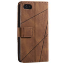 For iPhone SE 2022 / SE 2020 / 8 / 7 Skin Feel Splicing Horizontal Flip Leather Case with Holder & Card Slots & Wallet & Photo Frame(Brown)