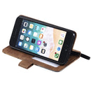 For iPhone SE 2022 / SE 2020 / 8 / 7 Skin Feel Splicing Horizontal Flip Leather Case with Holder & Card Slots & Wallet & Photo Frame(Brown)