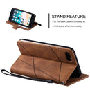 For iPhone SE 2022 / SE 2020 / 8 / 7 Skin Feel Splicing Horizontal Flip Leather Case with Holder & Card Slots & Wallet & Photo Frame(Brown)