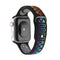 For Apple Watch Series 7 45mm / 6 & SE & 5 & 4 44mm / 3 & 2 & 1 42mm Rainbow Sport Watch Band (Black)