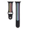 For Apple Watch Series 7 45mm / 6 & SE & 5 & 4 44mm / 3 & 2 & 1 42mm Rainbow Sport Watch Band (Black)