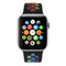For Apple Watch Series 7 45mm / 6 & SE & 5 & 4 44mm / 3 & 2 & 1 42mm Rainbow Sport Watch Band (Black)
